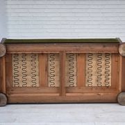 1950s, Danish 2-seater sofa, original green furniture velour, oak wood.