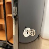 French Art Deco Bar Sideboard in Black Lacquer and Chrome, 1930