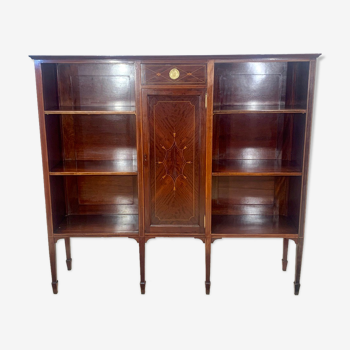 Library in veneer and marquetry, Art Deco
