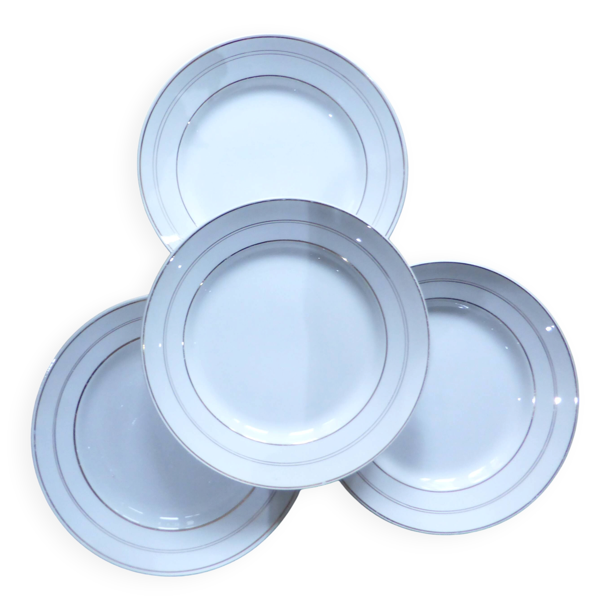 4 vintage flat plates porcelain from St Amand 191103