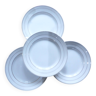 4 vintage flat plates porcelain from St Amand 191103