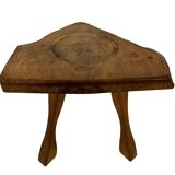 Vintage wooden side table  natural design small table