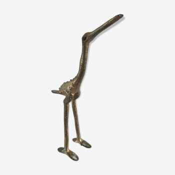 Figurine vintage en bronze représentant un héron
