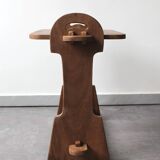 Table d’appoint brutaliste en bois exotique, 50’s.