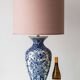 Vintage Delft Chinoiserie Table Lamp, Hand-Painted Blue & White, New Shade