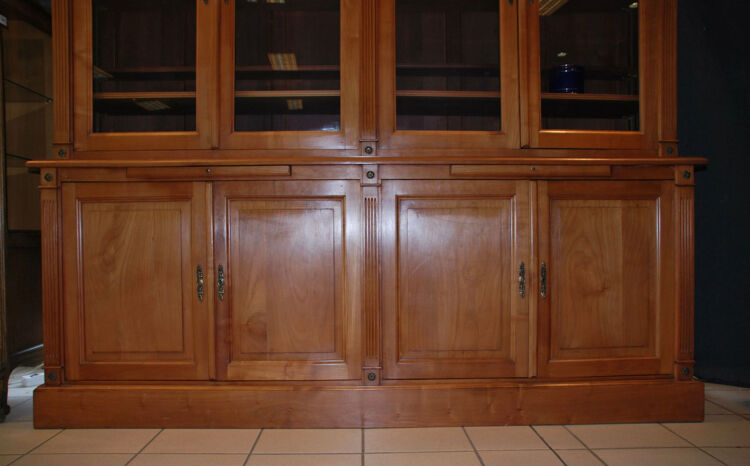 Two-body blond walnut library