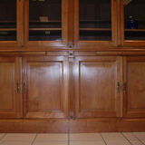 Two-body blond walnut library