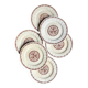 6 Gien dessert plates in ecru and brown ironstone