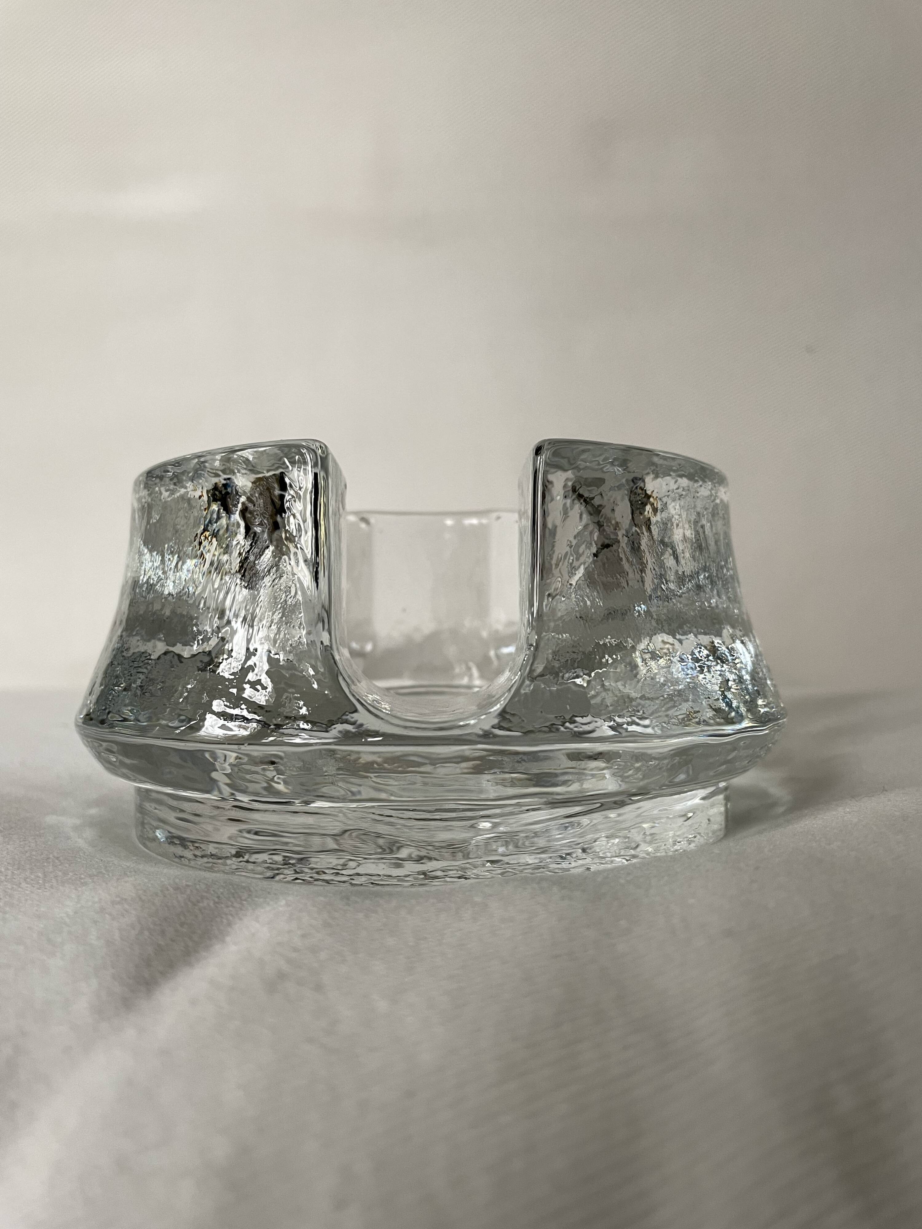 Bougeoir en cristal de verre lourd, chauffe-assiette