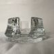 Bougeoir en cristal de verre lourd, chauffe-assiette