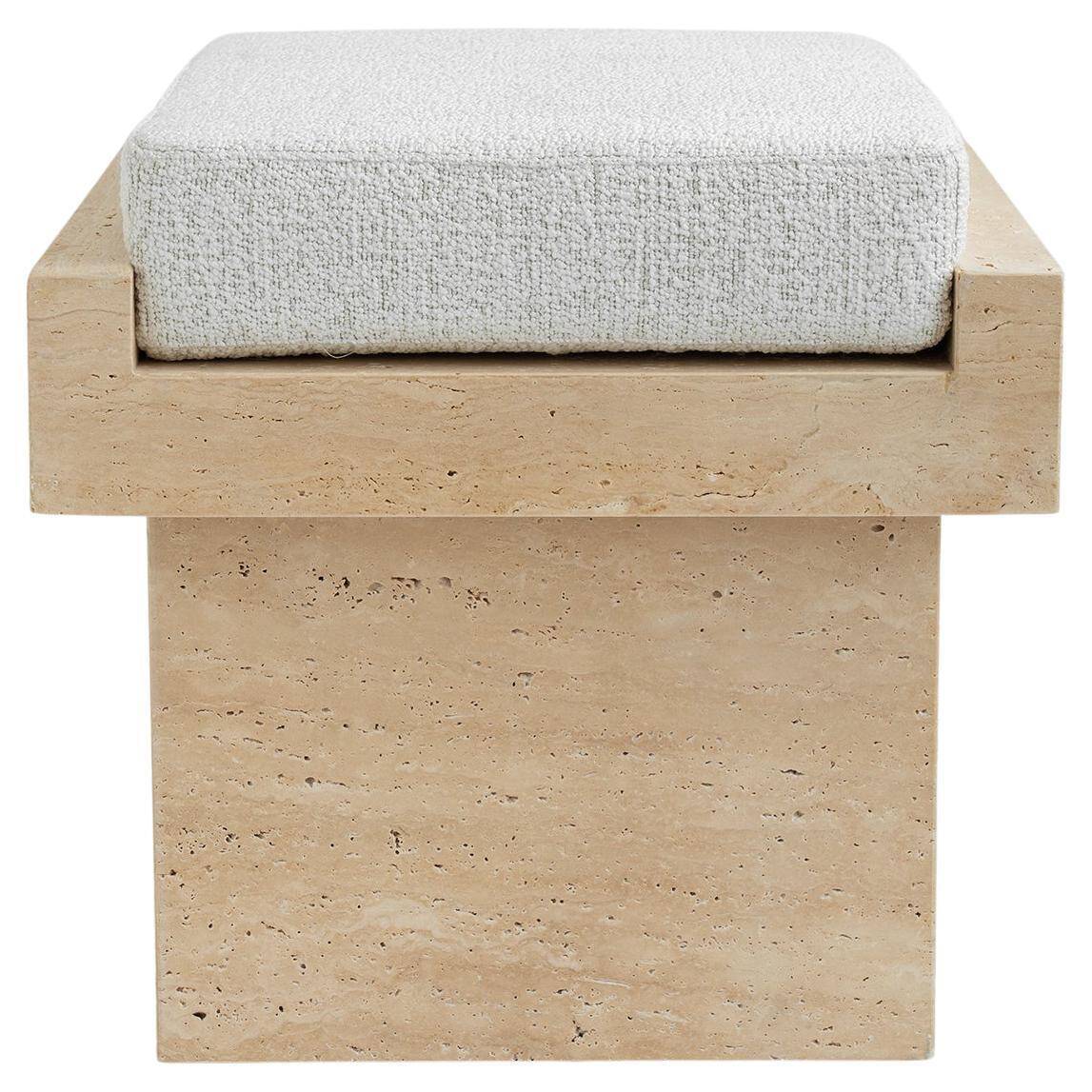 Tabouret Lego en travertin - Edition limitée