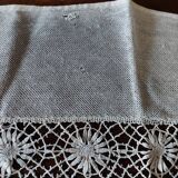 White cotton lace embroidery shelf or fireplace border