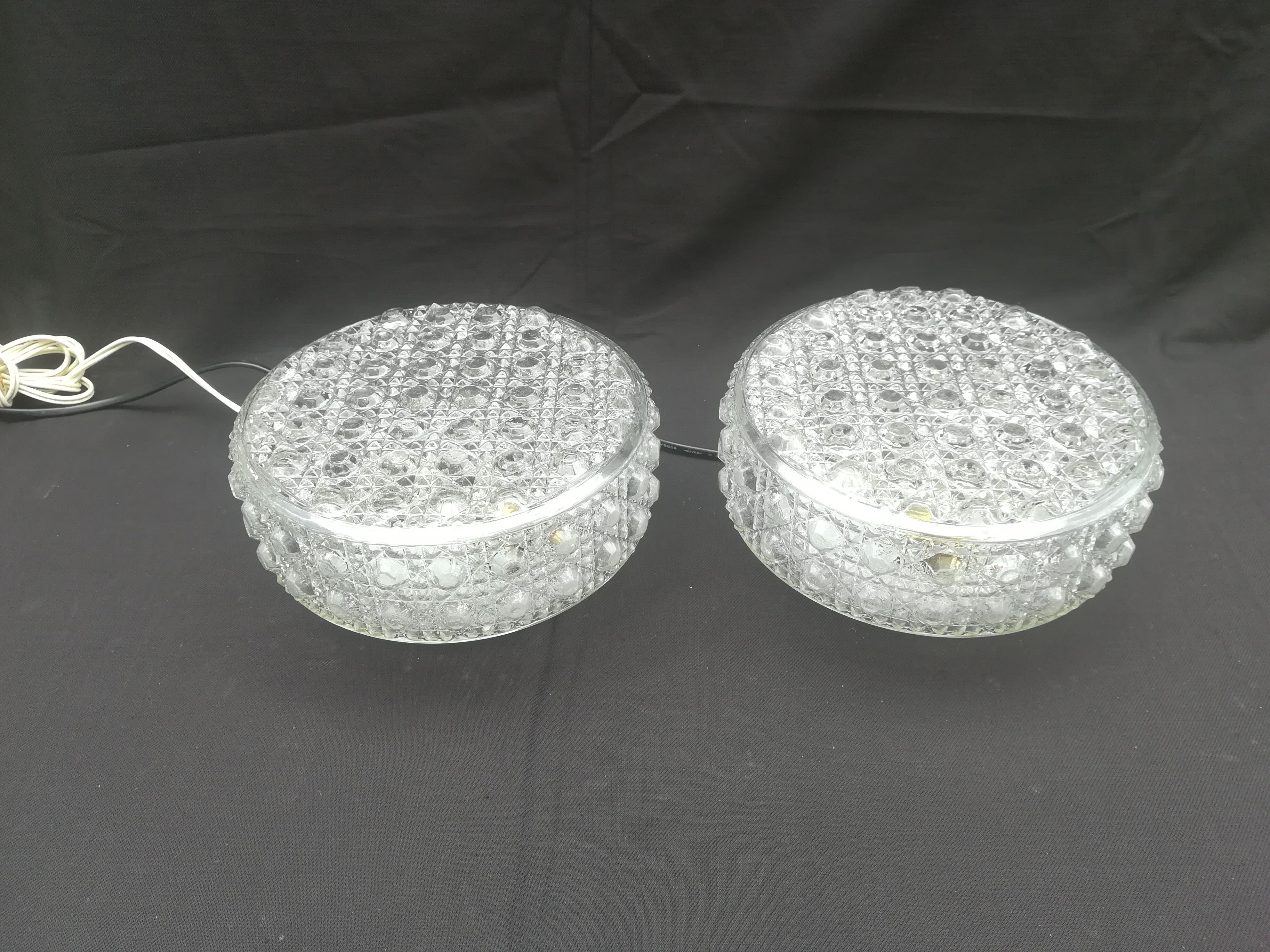 Pair of round ceiling lights