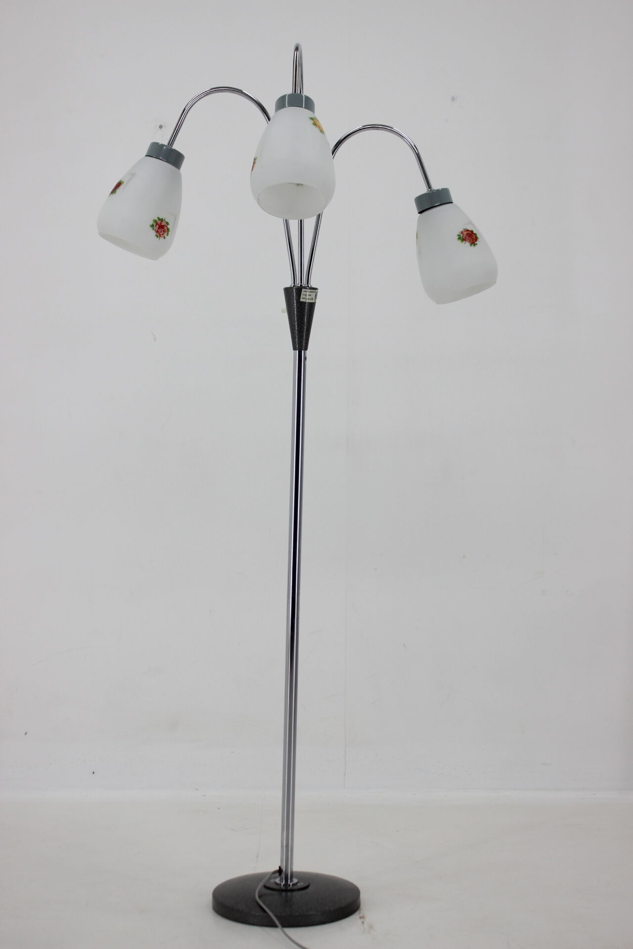 1960s floor lamp with glass shades, Czechoslovakia