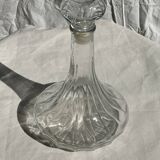 Grande carafe en verre à bouchon striée H25