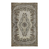Overdyed Wool Vintage Handmade Carved Rug 183 cm x 293 cm