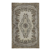 Overdyed Wool Vintage Handmade Carved Rug 183 cm x 293 cm