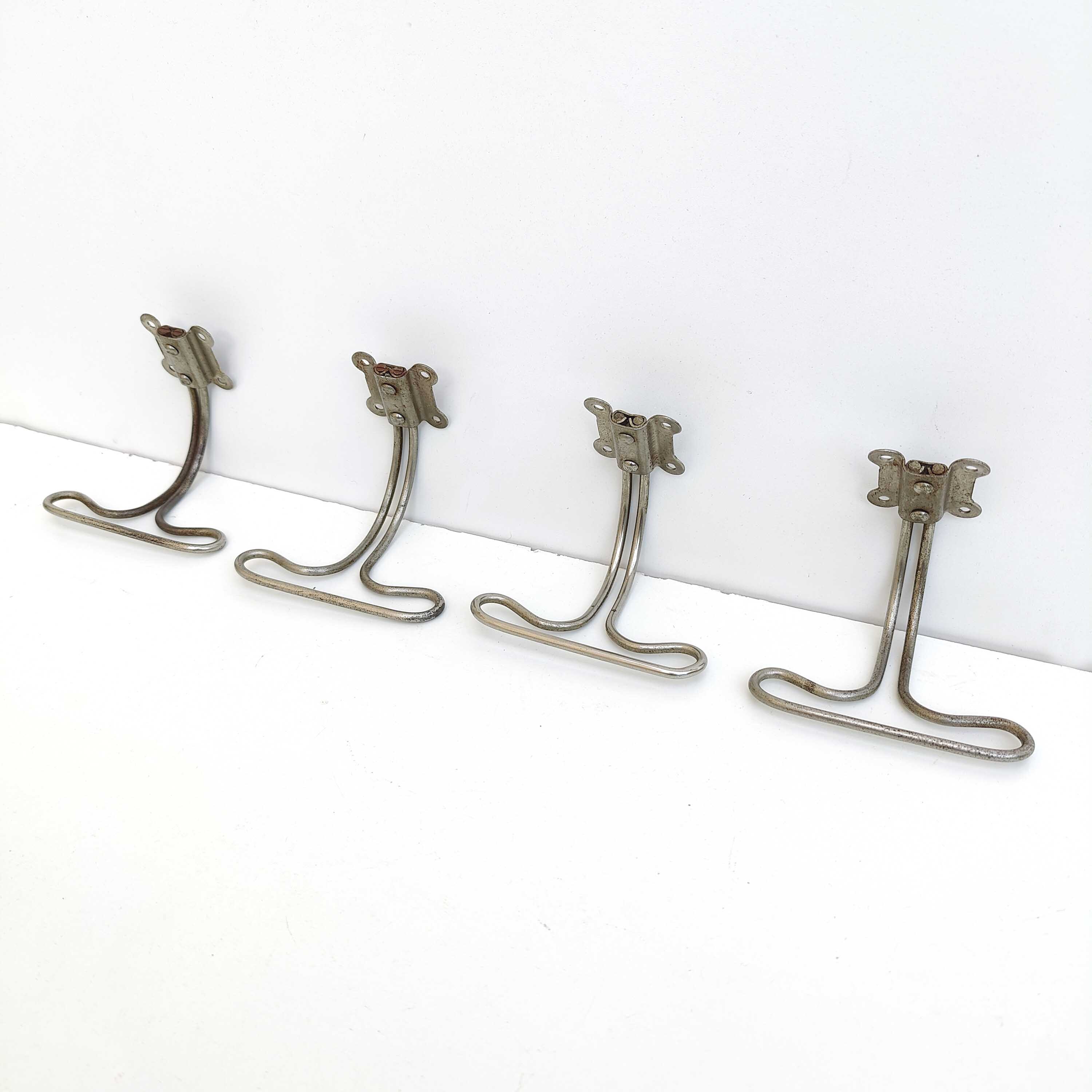 4 vintage metal wire hooks