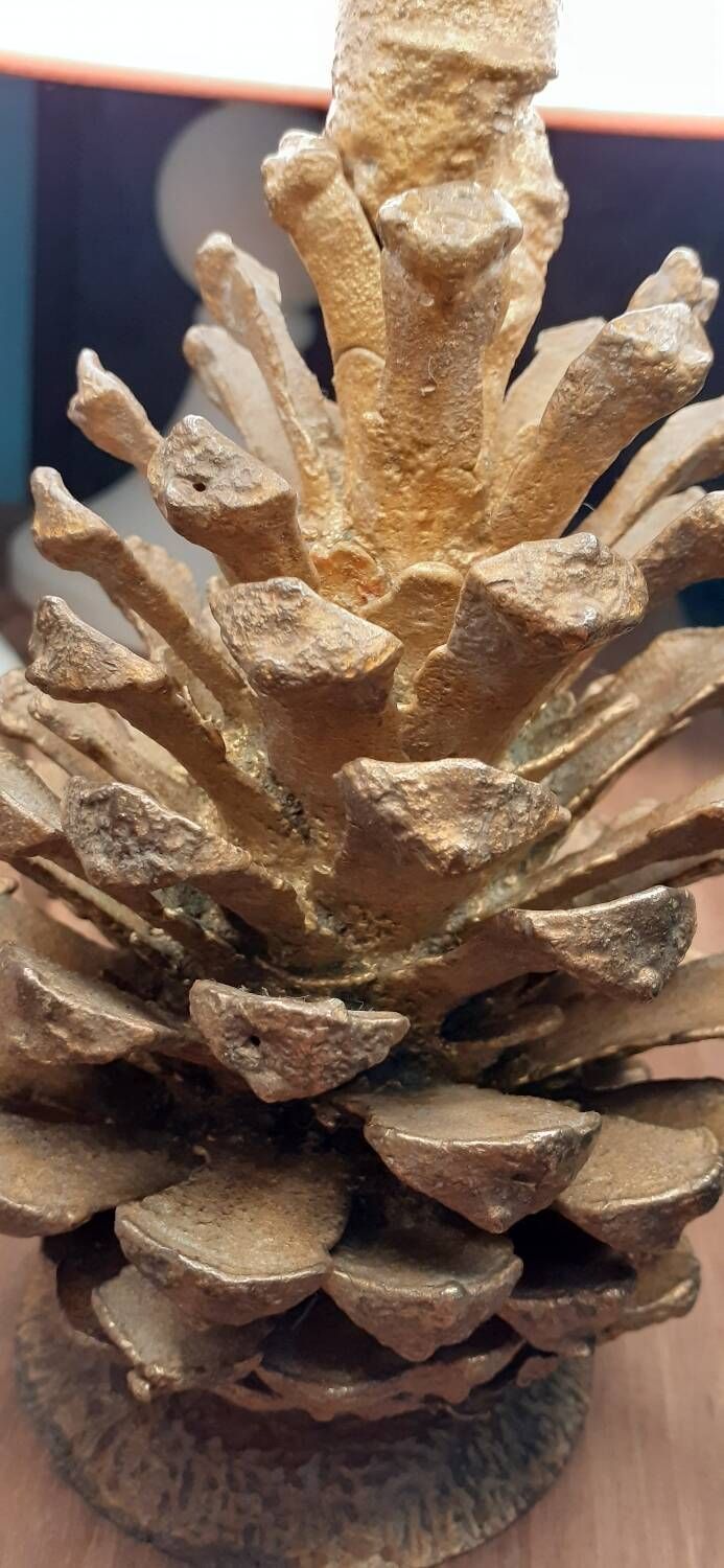 Old bronze pine cone lamp