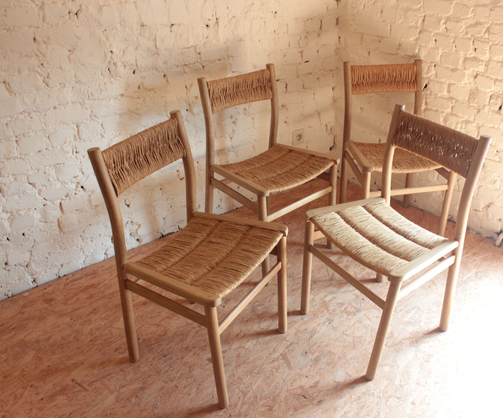 Set of 4 vintage chairs "weekend" by Pierre Gautier Delaye 1955