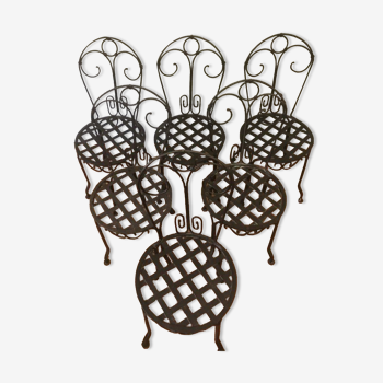 Set of 6 wrought iron chairs
