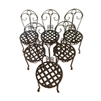 Set of 6 wrought iron chairs
