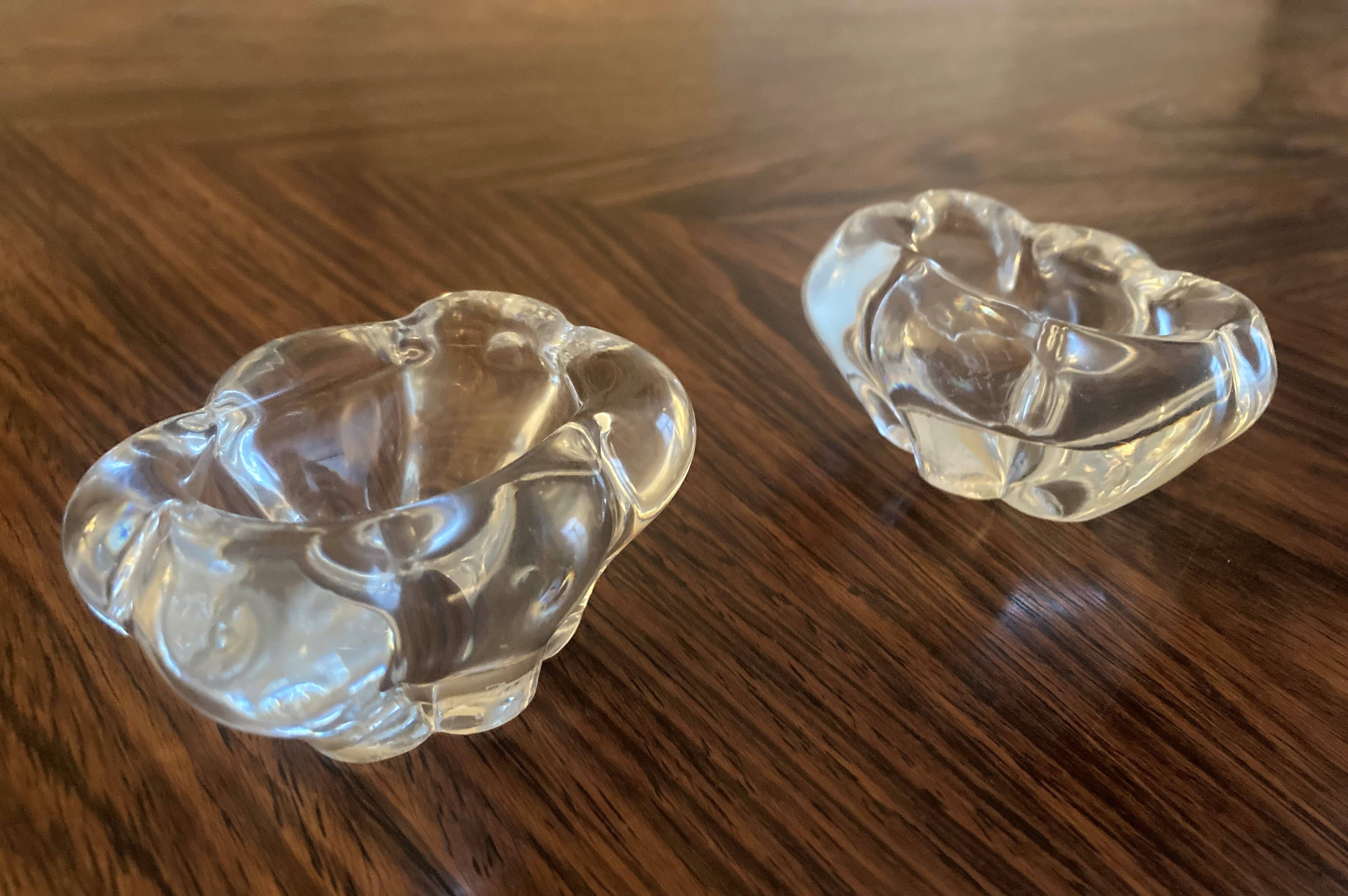 Pair of Daum crystal salt cellars