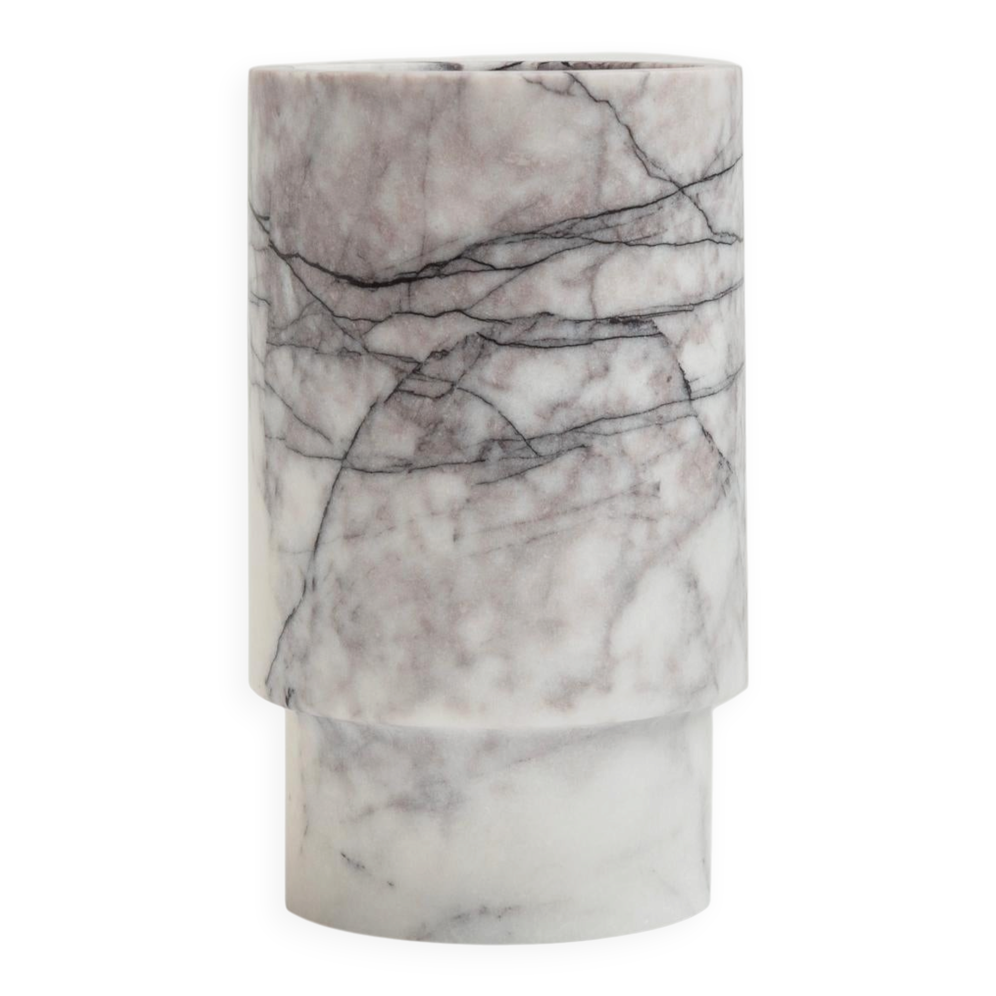 Vase marbre blanc lilas