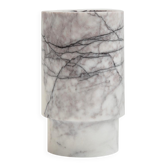 Vase and wine cooler in lilac white marble