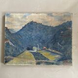Luxembourg landscape painting signed J. Goedart 1934