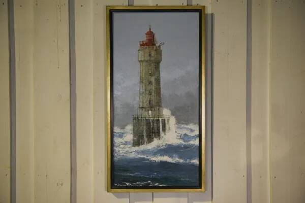 Painting "The Lighthouse of La Jument" figurative art by Julian Taylor 1990