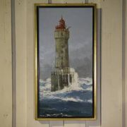 Painting "The Lighthouse of La Jument" figurative art by Julian Taylor 1990