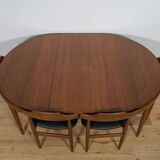 Mid-Century Teak Dining Table & Chairs by Hans Olsen for Frem Røjle, Denmark, 1960s, Set of 5
