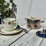 2 Tasses à PDJ avec sous-tasse Apilco an'. 80