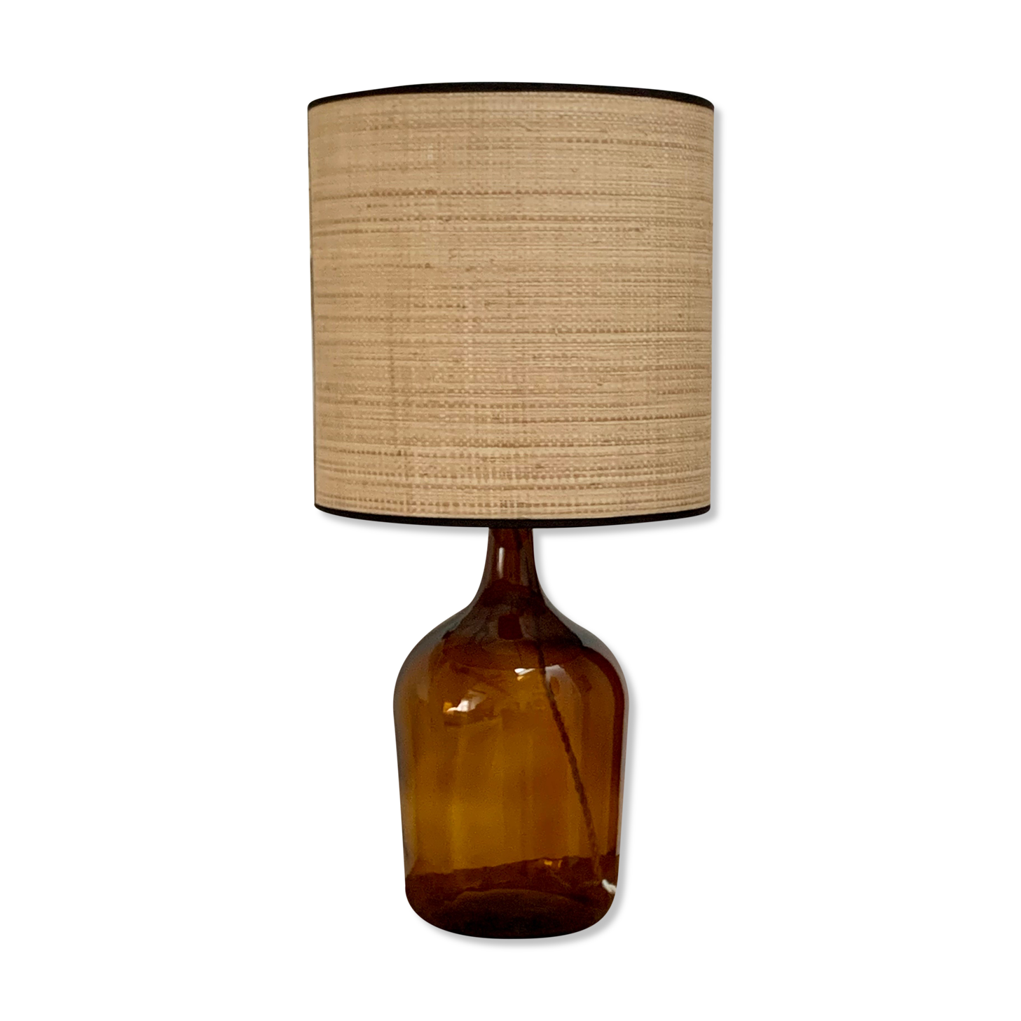 Lampe dame jeanne et rabane