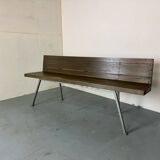 Banc Moderniste en Bois et Acier par Dom Hans van der Laan, 1965