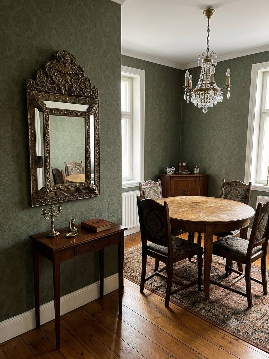 Miroir en laiton à parcloses du XIXe