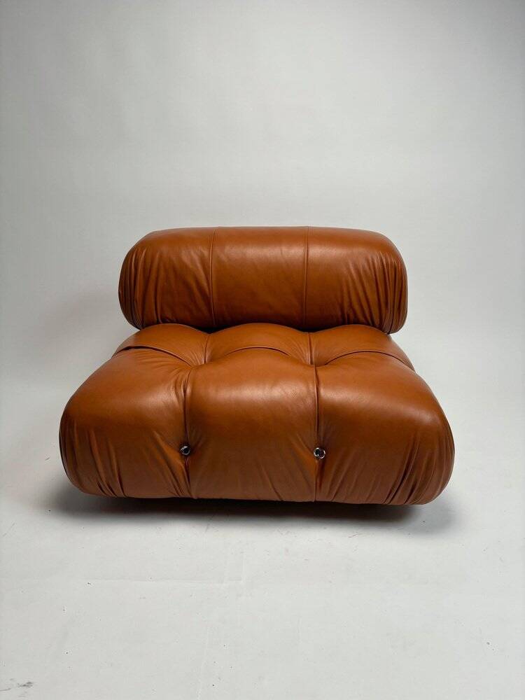 Camaleonda Lounge Sofa in Cognac Leather by Mario Bellini for B&B Italia, 1973, Set of 4