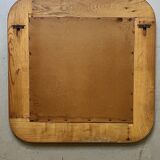 Large oak mirror in the style of a revival house, 1970s design.