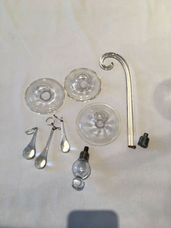 Lustre en verre de murano forme goutte ancien 6 branches vintage