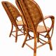Ensemble de jardin vintage en rotin tressé –table ronde et 4 fauteuils