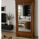 Antique Louis-Philippe walnut veneered wardrobe with an antique mirror.