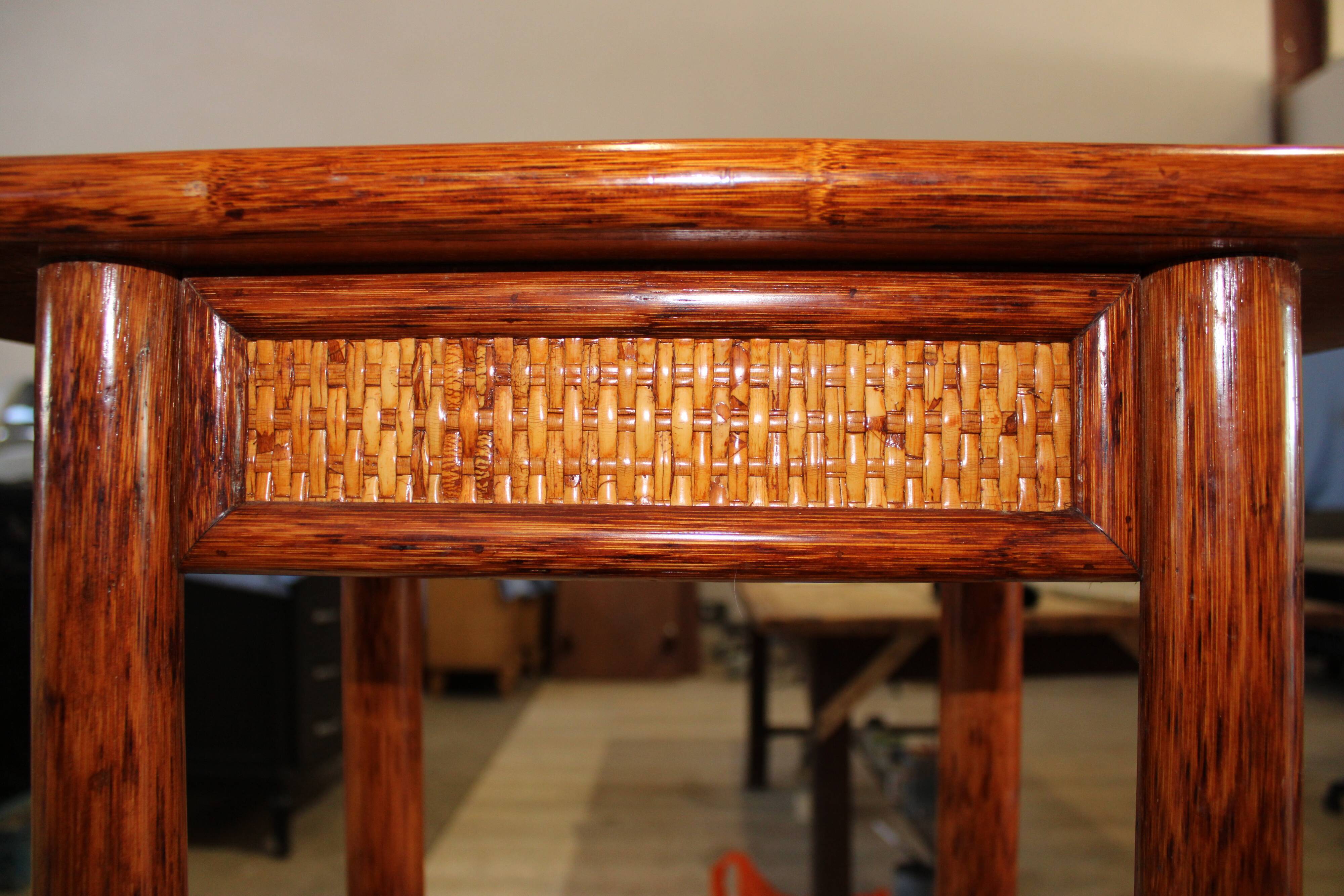 Wooden console and rattan "maugrion"