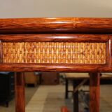 Console en bois et rotin "maugrion"