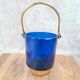 Seau à glace bleu cobalt – style Holmegaard / design scandinave 60–70