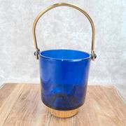 Seau à glace bleu cobalt – style Holmegaard / design scandinave 60–70