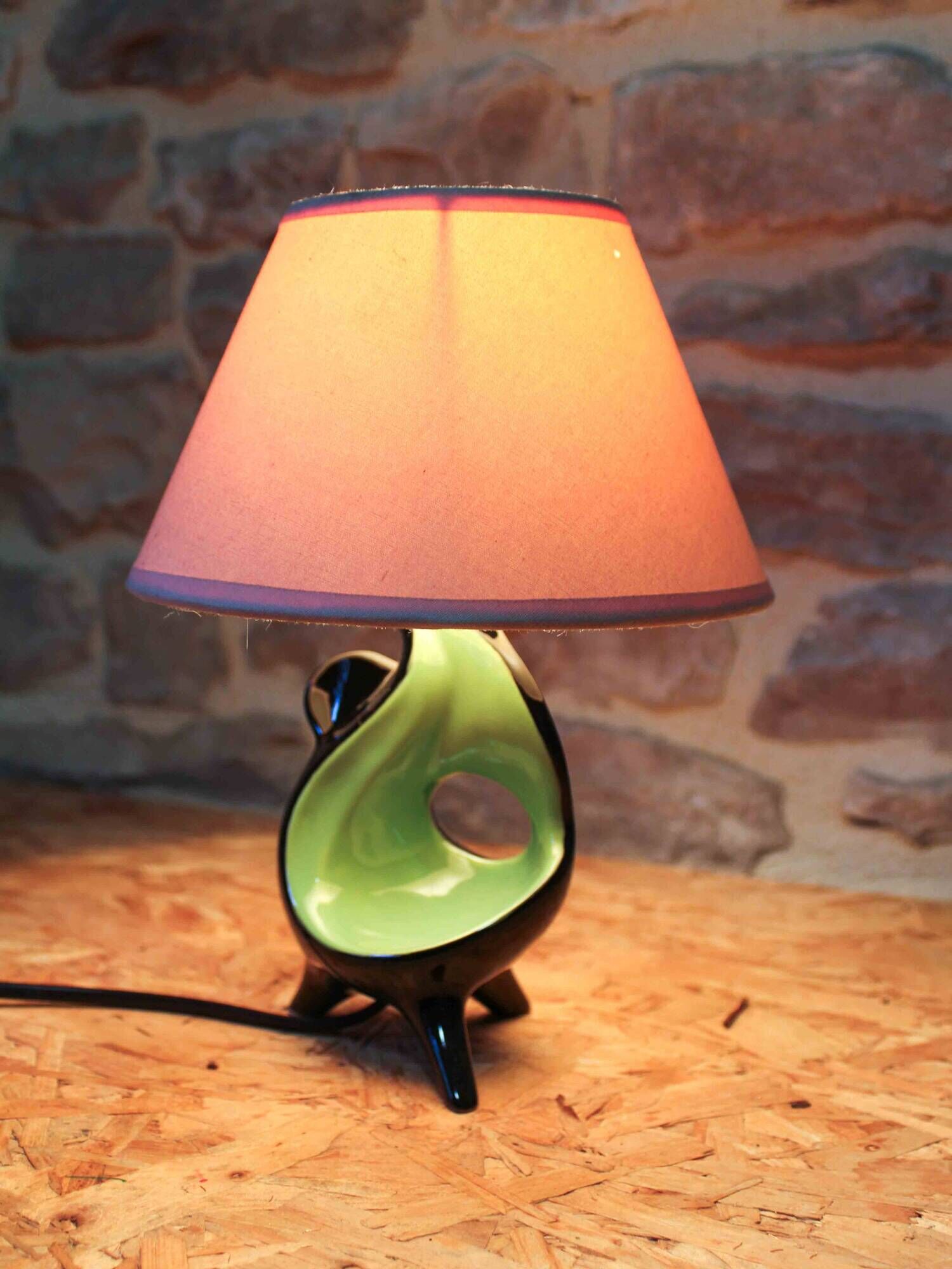 Lampe de chevet en céramique émaillé