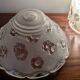 Moulded glass lampshade with floral decoration, granite texture.