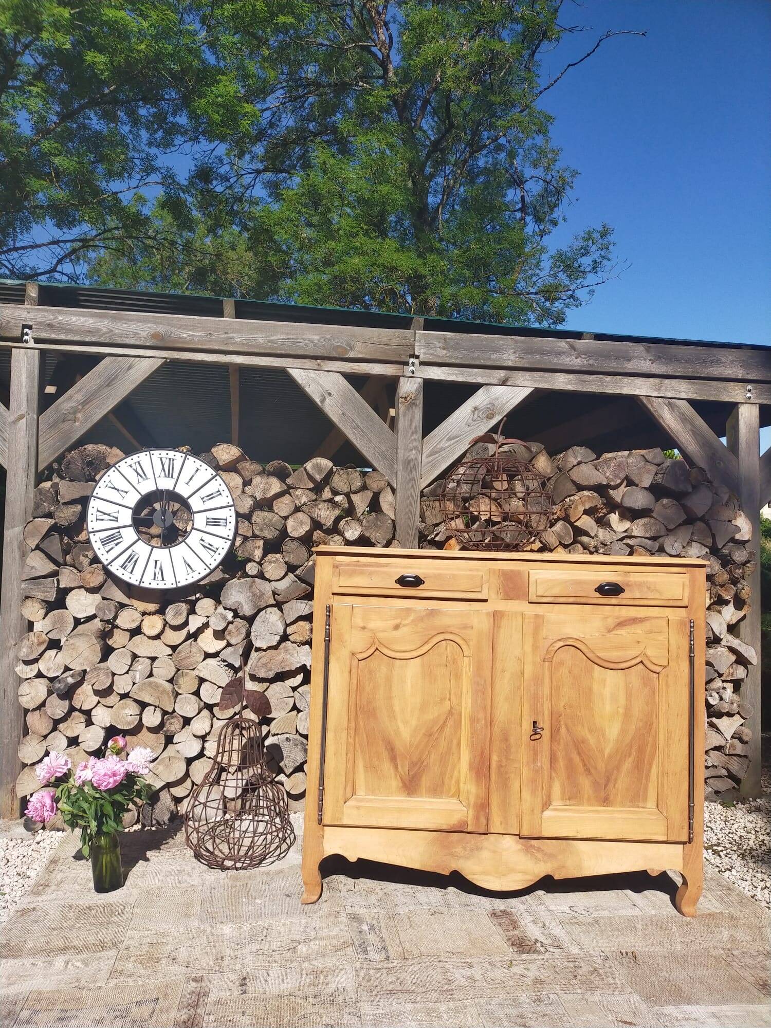 Renovated solid wood sideboard