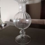 Ball soliflore vase on foot in blown glass